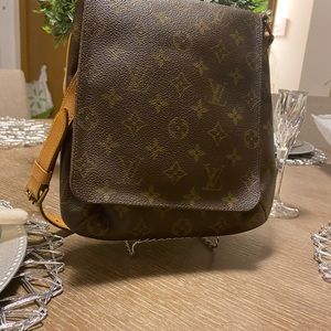 Brown Louis Vuitton Monogram Musette Salsa Short Strap Bag.